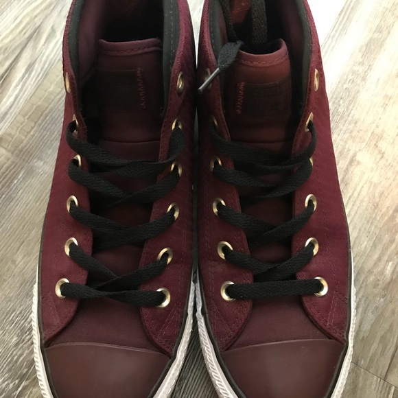 burgundy high top chucks